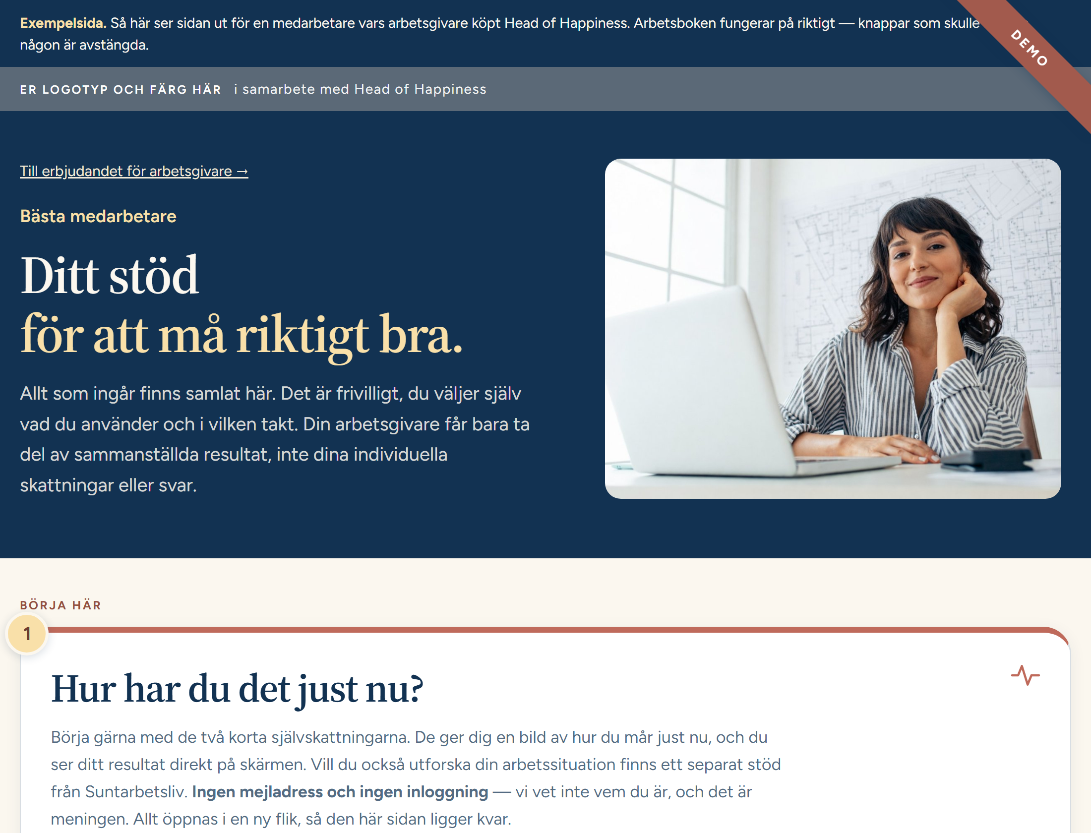 Medarbetarens startsida med skattningar, program, arbetsbok och vägar vidare.